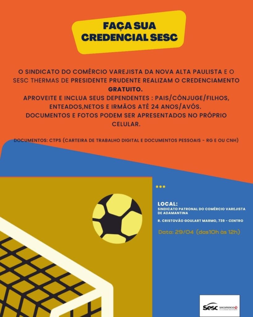 Sincomercio de Adamantina realiza ação de credenciamento do Sesc voltada a trabalhadores do comércio
